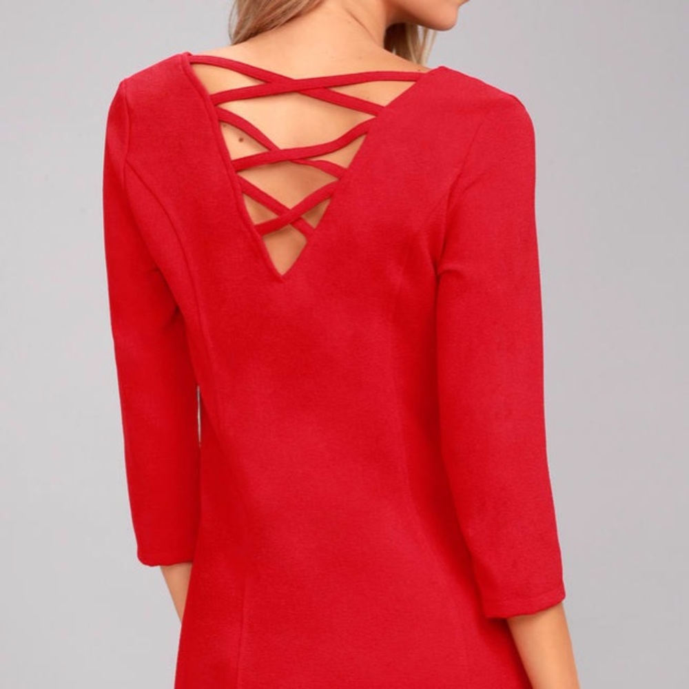 Lulu’s red long sleeve dress